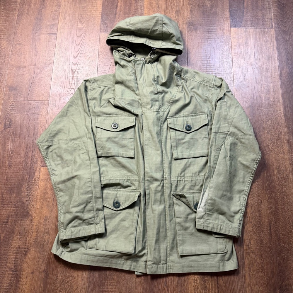 Gap Mens Large Olive Hooded Military Field Jacket Utility Parka SP18